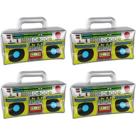 4 Pcs Inflatable Boombox, 17.7 in PVC Radio Inflatable Props 80s 90s Party Decor