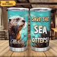 thumbnail image 2 of Personalized Gifts For Otter Lover - Save The Sea Otters Custom Name Stainless Steel Tumbler 20oz With Lid - Idea Sea Animal Lover Gifts For Women Girl Kids On Birthday Christmas, 2 of 5