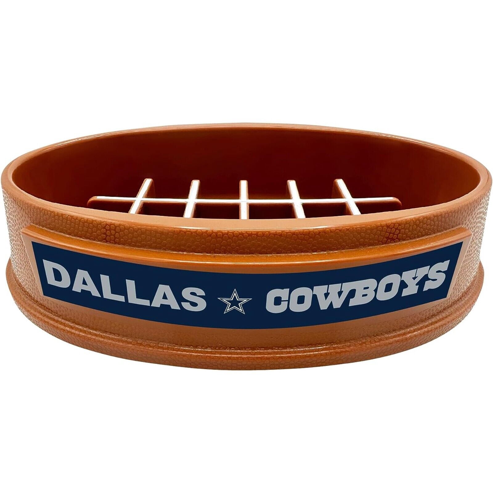 Pets First NFL Dallas Cowboys Super-Bowl Slow Feeder Bowl for Dogs and Cats, Football Design for Healthy Digestion, Non-Slip, for Large & Small Pet