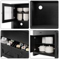 thumbnail image 2 of Kojooin Kitchen Pantry Cabinet with Microwave Stand, Freestanding Hutch with Drawers, Doors & Adjustable Shelves, Buffet Cabinet with Storage, Food Pantry for Kitchen, Dining Room, Black wood grain, 2 of 6
