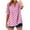 Pink, variant on Scyoekwg Women's Short Sleeve Blouses Summer Shirts Roll Up Notch V Neck Button Down Top Polka Dots Print Tunic Tops for Women (Pink,XL)