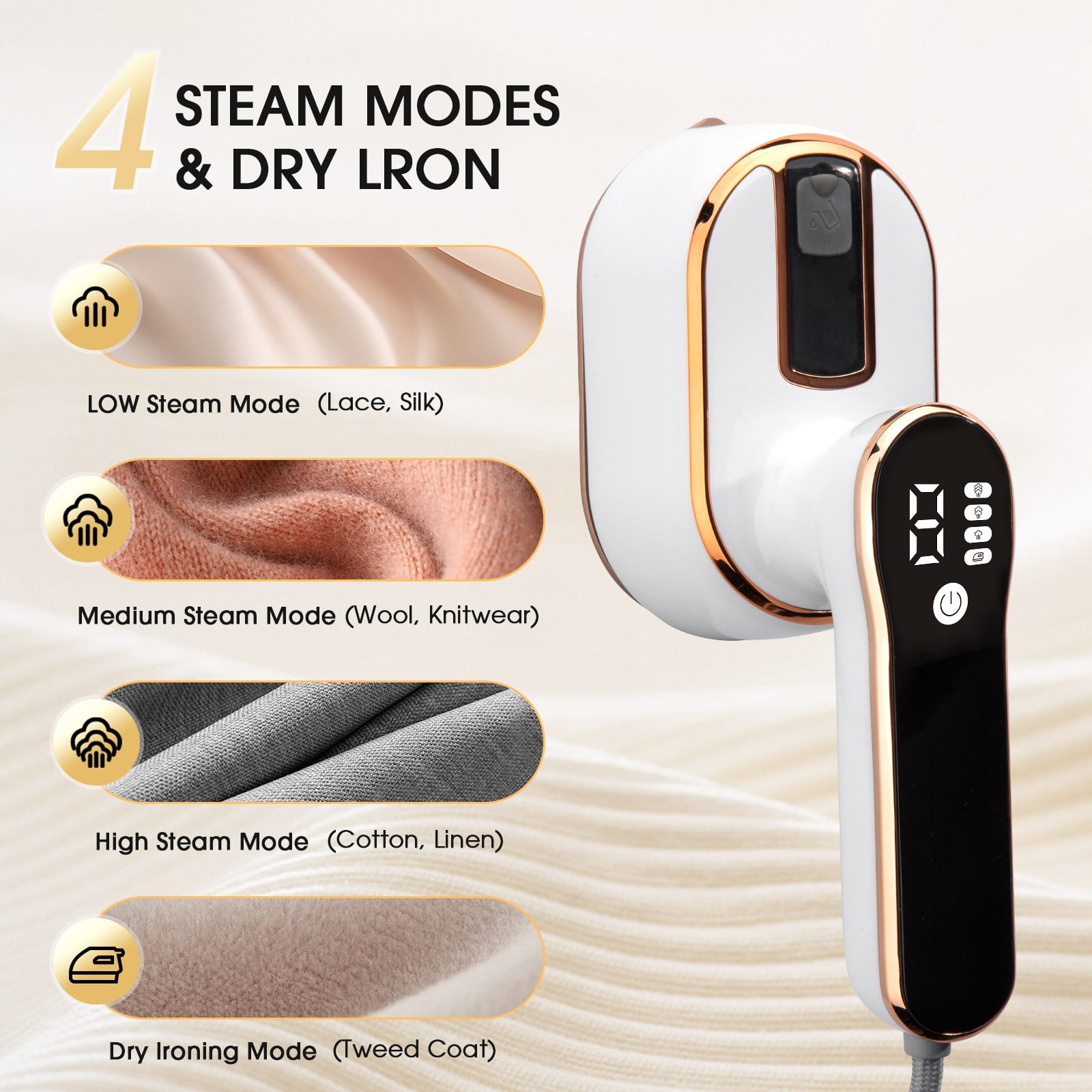 COM1950s Digital Display 3-Speed Steam Handheld Hanging Iron Iron Travel Iron European Standard