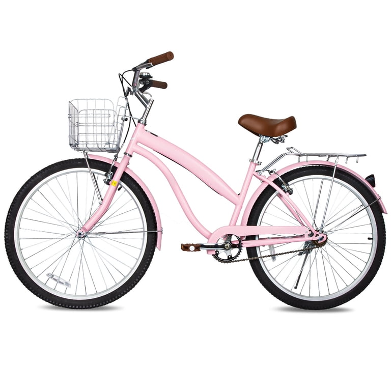 Hykolity 24" Adult Cruiser Bike, Single-Speed Pink photo 3