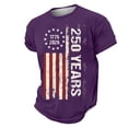 thumbnail image 4 of CUSTG Men T-Shirts O-Neck Anniversary Graphic T Shirt Patriotic Short Sleeve Tee For Casual Wear Comfortable Shirt Celebrate America's 250th Anniversary Relaxed Fit 1776-2026 4th Of July Tops, 4 of 4