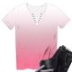 thumbnail image 4 of Camisetas de Manga Corta para Mujeres Camiseta de Cuello Redondo con Botón Impreso No Estructurado Casual con Suave 95% Poliéster 5% Spandex, Blusa Transpirable para la Primavera, 4 of 6