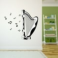 thumbnail image 3 of Music Wall Decal Classical Rocking Harp Silhouette with Musical Notations Bedroom Wall Decal for Children Instrument Cute Themed Room Décor - Size: 30 In x 27 In, 3 of 5
