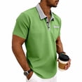 thumbnail image 2 of TKKCS Mens Polo Shirts with Pocket Short Sleeve- Summer Moisture Wicking Casual Performance Golf Shirts Green Size S, 2 of 8