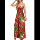 thumbnail image 1 of Vestido de Verano 2025 para Mujer, con Estampado Floral, Lazo Frontal, Tirantes Finos, Informal, Bohemio, para Playa, Suelto, Rojo, Talla L, 1 of 6