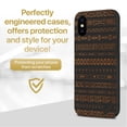 thumbnail image 2 of Case Yard Wooden Case for iPhone-X Soft TPU Silicone cover Slim Fit Shockproof Wood Protective Phone Cover for Girls Boys Men and Women Supports Wireless Charging Aztec Pattern Design, 2 of 7