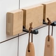 thumbnail image 3 of Perchero de madera blanco con gancho para armario, perchero de pared, toallero Naturaleza 4 Ganchos, 3 of 9