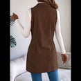 thumbnail image 4 of Vestido de Mujer Color Caqui con Bloques de Color, Otoño, Larga, Rayas, Blazer Falso para Mujer. Café M, 4 of 10