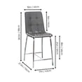 thumbnail image 5 of Nia 24" Counter Height Gray Faux Leather Barstools w Metal Legs Set of 2, 5 of 6
