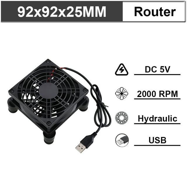 DC 5V USB 120mm 140mm DIY Router Fan 80mm W/Controller & Protective Net Desktop Cooling Fan 92mm TV Box Dual Ball Cooler 9225 USB 2000RPM