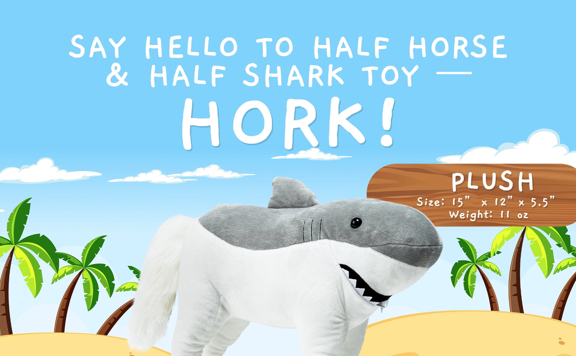 Randimals Plush Toy Stuffed Animal Mix - Horse & Shark Hybrid Stuffed Animals for Girls & Boys - Huggable & Soft Animal Characters Cute Plushies - Unique Toys for Discovery & Adventure