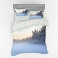 thumbnail image 1 of Ambesonne Winter Bedding Set 4 Pcs, Frozen Lake in Woods, Queen, White Green, 1 of 3