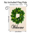 thumbnail image 2 of NewJum Wreath Spring Garden Flag Magnolia Leaves Welcome Small Yard Flag Double Sided Burlap Summer Flag for Outside Decor 12x18, 2 of 6