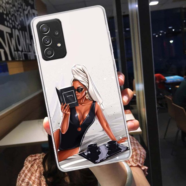 Funda de teléfono de princesa Boss Coffee para Galaxy, Samsung A01 A02S A03 A03S A04 A04S A9 A8 A7 A6 A10E J8 J6 J4 Plus S6 Edge S10 qiuyongming unisex
