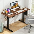 thumbnail image 2 of Gymax 48'' x 24'' Electric Standing Desk w/ 3 Memory Height Settings 2 Hanging Hooks Rustic Brown, 2 of 10