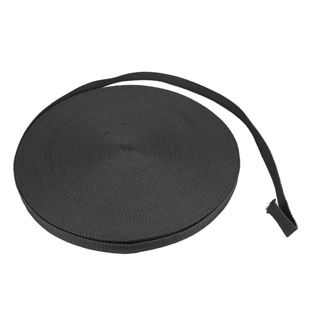 Correas de algodón de 50 yardas, 0,8 pulgadas de espesor, correa de correas de algodón de poliéster de peso medio para bolsas de tela, correas de correa, manualidades, negro
