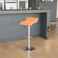 thumbnail image 2 of Flash Furniture Dax Contemporary Orange Vinyl Adjustable Height Barstool with Solid Wave Seat and Chrome Base, 2 of 11