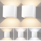 thumbnail image 1 of apliques de pared para interior y exterior, ángulo de haz ajustable, aplique de pared LED con carcasa de aluminio, diseño superior e inferior, aplique de pared impermeable IP65 (luz cálida), 1 of 4