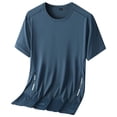 thumbnail image 3 of Hinvhai Men's Athletic T-Shirt Performance Gym Shirt Moisture Wicking Quick Dry Running Workout Short Sleeve Tops Navy 7XL(7XL), 3 of 7