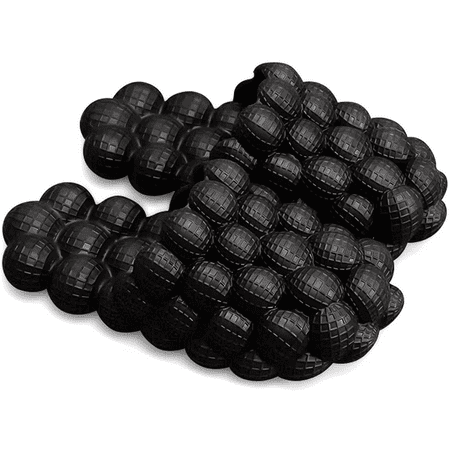 

Rush Funny Lychee Non-slip Spa Slippers Gym House Slippers Shower Bedroom Slippers Soft Pillow Stress Relief Slide Reflexology Sandals for Women and Men Slides---Black （7.5-8.5） S1871