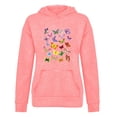 thumbnail image 3 of Tbopshirt Tops for Women,Fashion Women Long Sleeve Butterfly Print Hooded Pocket Casual Sweatshirt Top Shirt, 3 of 5