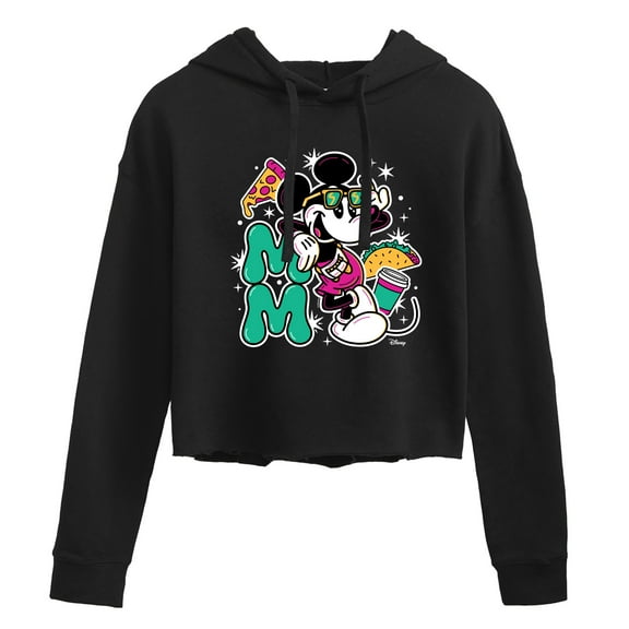 Disney - Mickey Mouse Sunglasses - Juniors Cropped Pullover Hoodie