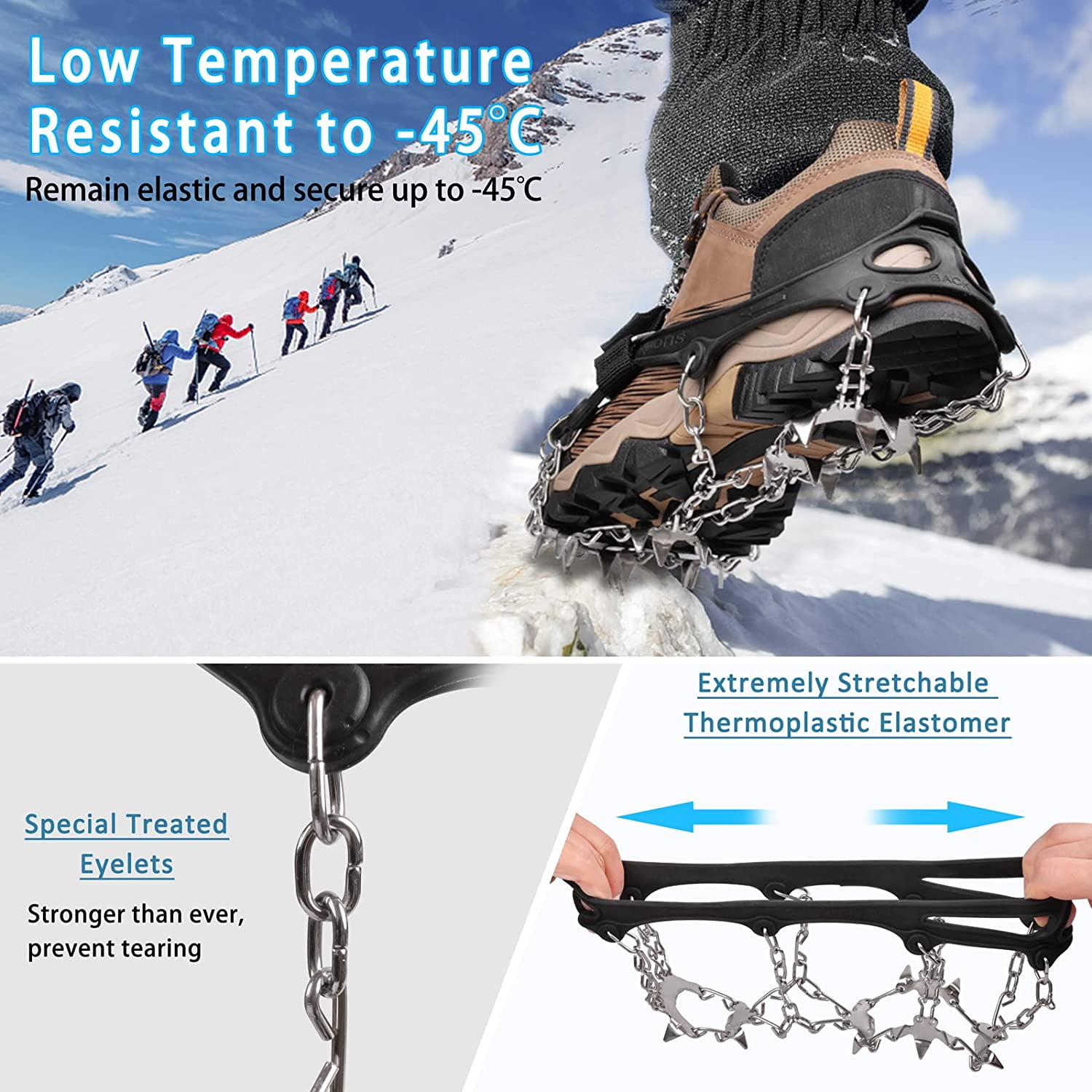 OROOTL Crampons Ice Cleats Walk Traction Snow Cleats for Boots