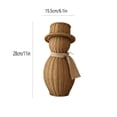 thumbnail image 3 of Rattan Snowman Figurine Decor, Hand Woven Imitation Wicker Snowman Statue With Top Hat and Scarf, Christmas Decorations for Living Room Entryway Decor, S, 3 of 7