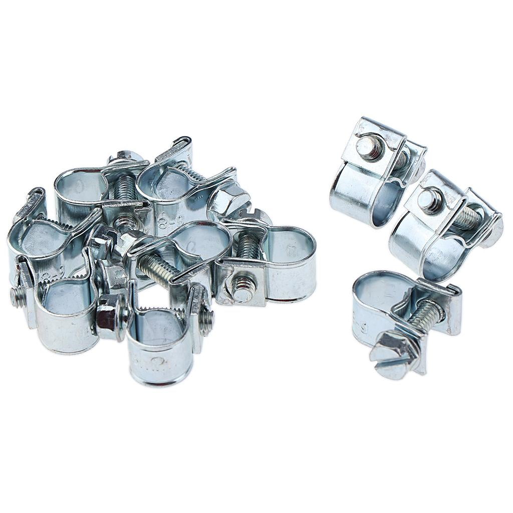 2PK STAINLESS STEEL MINI PETROL PIPE CLIPS 11-13MM 