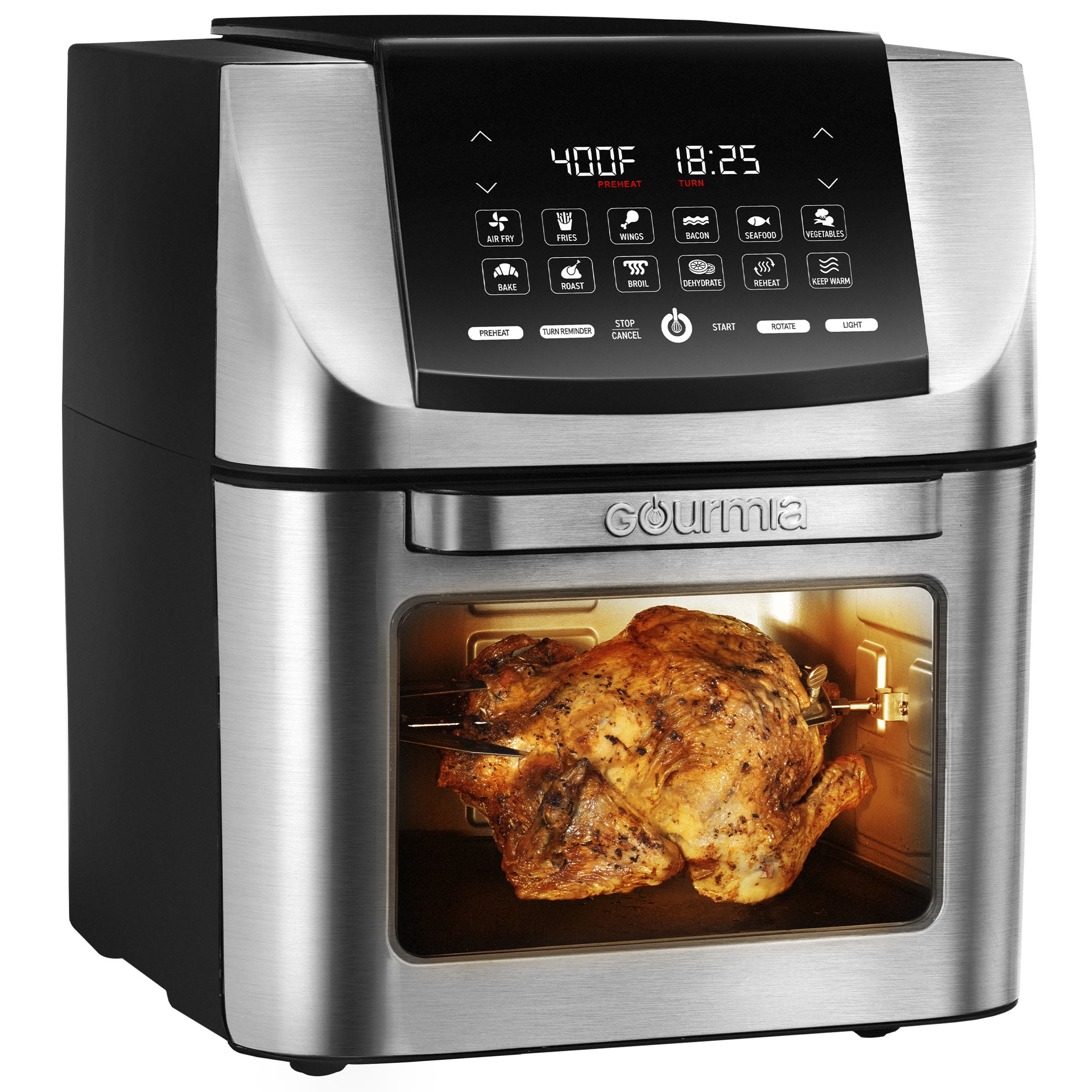 Gourmia GMF2600 9 In 1 Air Fryer, Vertical Rotisserie Oven