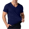 thumbnail image 6 of Fanshiluo Men's Deep V Neck Short Sleeve T-Shirt, Fitted Stretchy Daily Casual Shirt,Size:XXXXXL,Big and Tall Men, 6 of 8