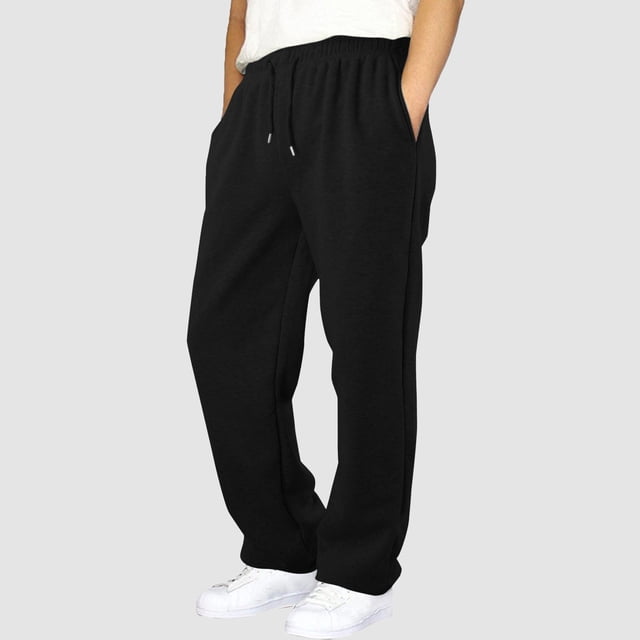 Baggy Sweatpants,Straight Leg Open Bottom Pants,Elastic Waist Athletic Joggers with Pockets