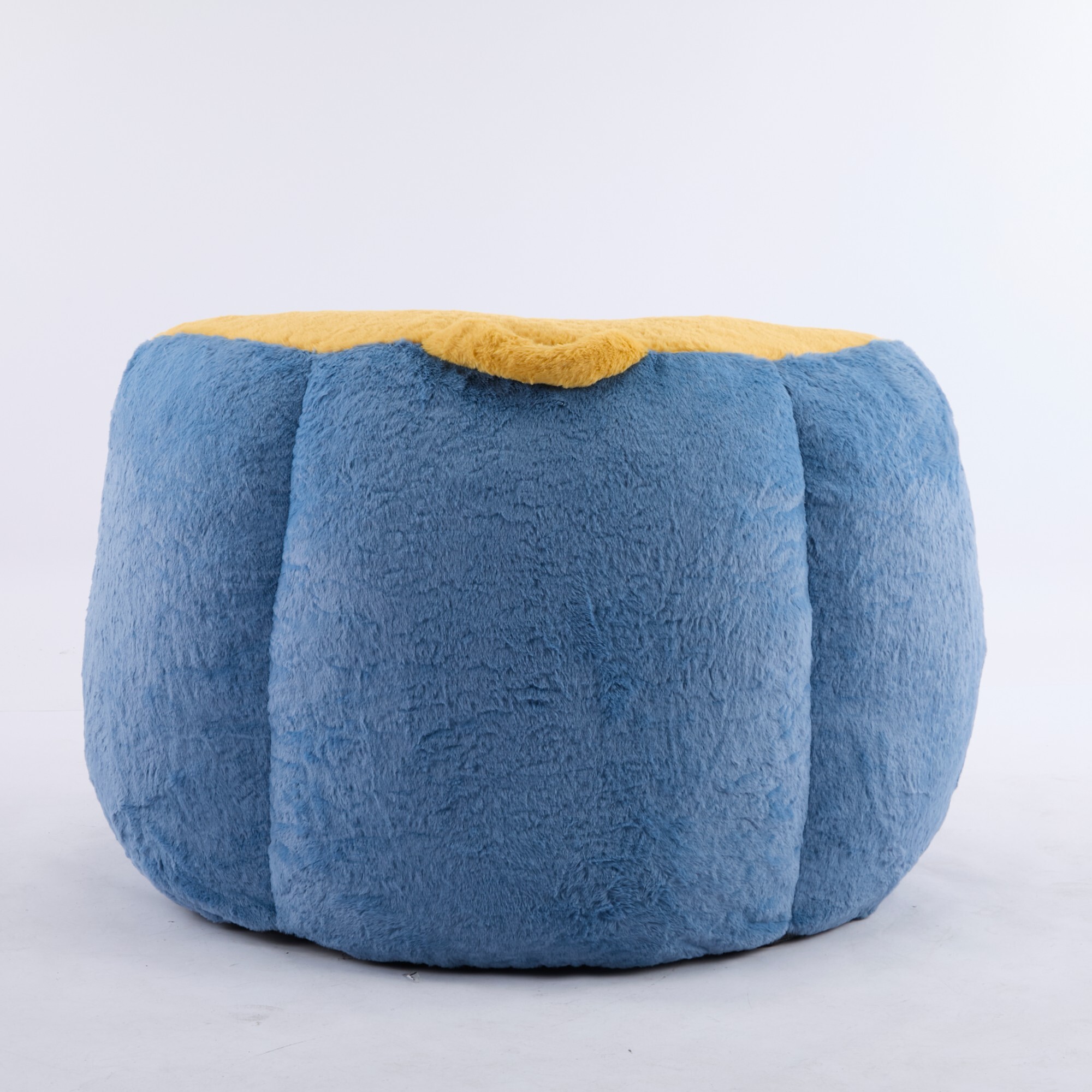 AENKYO Plush Faux Fur Bean Bag Chair - High Density Foam, Non-Slip, Portable Lounger for Living Room, Bedroom, Blue