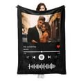 thumbnail image 4 of Personalized Music Blanket Customized Blanket for Couples With Photos Birt H9D1, 4 of 4