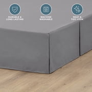 Bare Home Double Brushed Bed Skirt - Premium 1800 Collection - 15-inch Drop - Queen, Gray