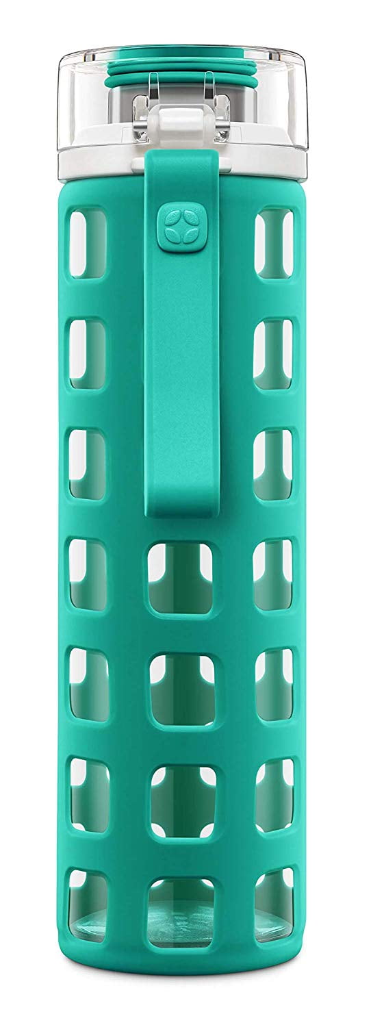 Ello Syndicate BPA-Free 20 Ounce Glass Water Bottle with Flip Lid