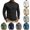Black, variant on Men's Mock Neck Sweaters Slimming Textured Knit Thermal Tops Stretch Business Casual Base Layer Sweater 3XL