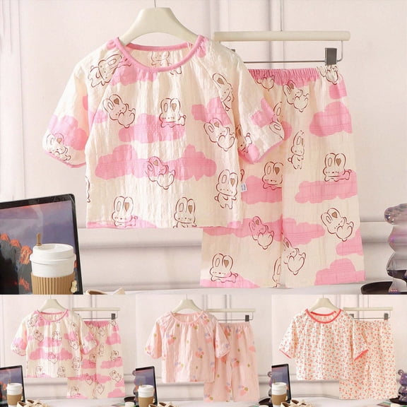 Baby Girls Pajamas Set Long Sleeve Pjs Stretch Soft Sleepwear for Kids,fruit 6-12 Months 12-24 Months 2t 3t 4t 5t 6t 7t 8t 9t Children(Red,2-3 Years)