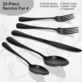 thumbnail image 6 of Cibeat Black Silverware Set, 20 Pcs Flatware Set, Stainless Steel Kitchen Restaurant Tableware Cutlery Set, Service for 4, Include Knife/Fork/Spoon, 6 of 6