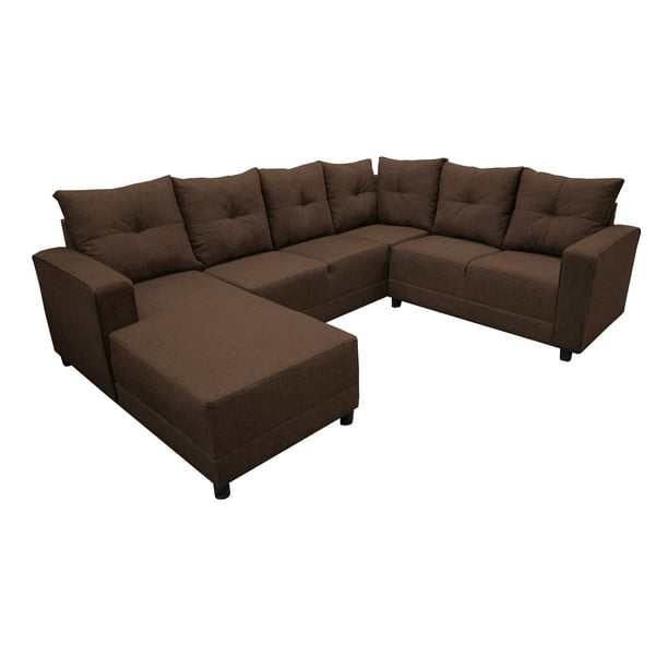Sala esquinera en U El Bazar Store modelo Hera Chocolate 160x275x215 cm 4 Salas en 1