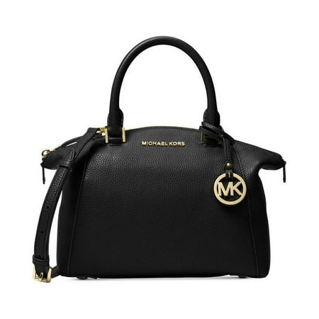 Riley Satchel - Michael Kors Riley Large Satchel Pebbled Leather Black