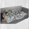thumbnail image 6 of Octopus Soft Flannel Fleece Throw Blanket, Dangerous Octopus on Helm of Sailing Ship with Tentacles Around Handles Print, Cozy Plush for Indoor and Outdoor Use, 60" x 80", Black White, by Ambesonne, 6 of 6