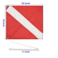 thumbnail image 3 of GOGHOST Dive Flag with Removable Stiffening Pole 20 in. x 24 in.  US Legal Size Diver Down Boat Flag Red White 2 Pack, 3 of 8
