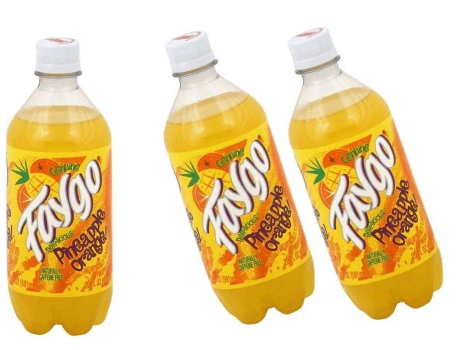 Faygo Pineapple Orange 20 oz Bottles, Quantity of 24