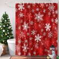 thumbnail image 3 of Small Stall Shower Curtain 36x72 Inch Narrow Half Size Red Christmas Bath Curtains Bathroom Decor, Shiny Red White Snowflake Xmas Waterproof Fabric Shower Curtain Set with Hooks 36 Inch, 3 of 8