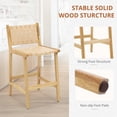 thumbnail image 6 of Dycanpo 24” Bar Stools Set of 4, Faux Leather Woven for Home Kitchen, Deep Beige, 6 of 7