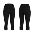 thumbnail image 4 of VV AVEORS Capri Leggings For Women - High Waisted Tummy Control Compression Leggings Quick Dry Athletic Workout Yoga Pants With Pockets Black L, 4 of 7